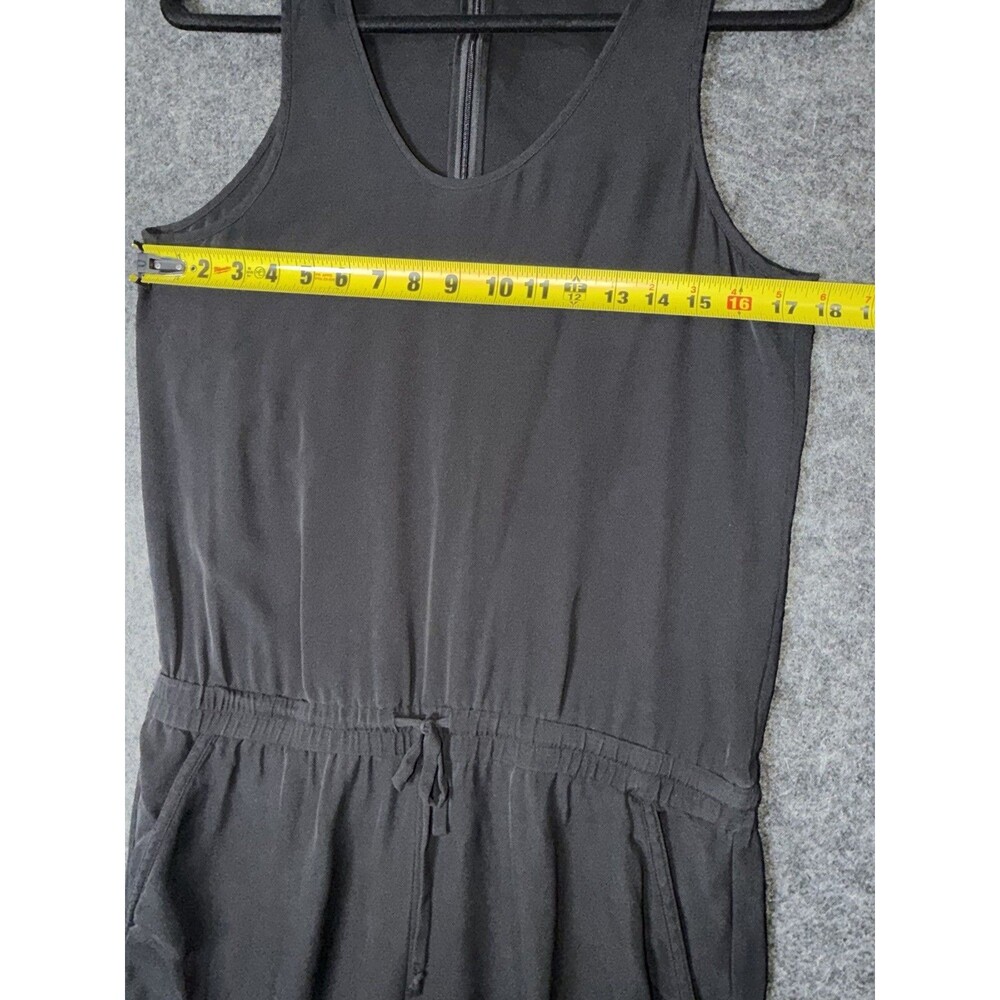 Theory Black Silk Drawstring Jumper Sleeveless Jumpsuit Size M Cuffed Ankle - Picture 3 of 9